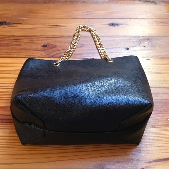 ImoShion USA Black Faux Leather Gold Chain Charger USB Purse Bundle, NWT, 14” - Picture 5 of 16